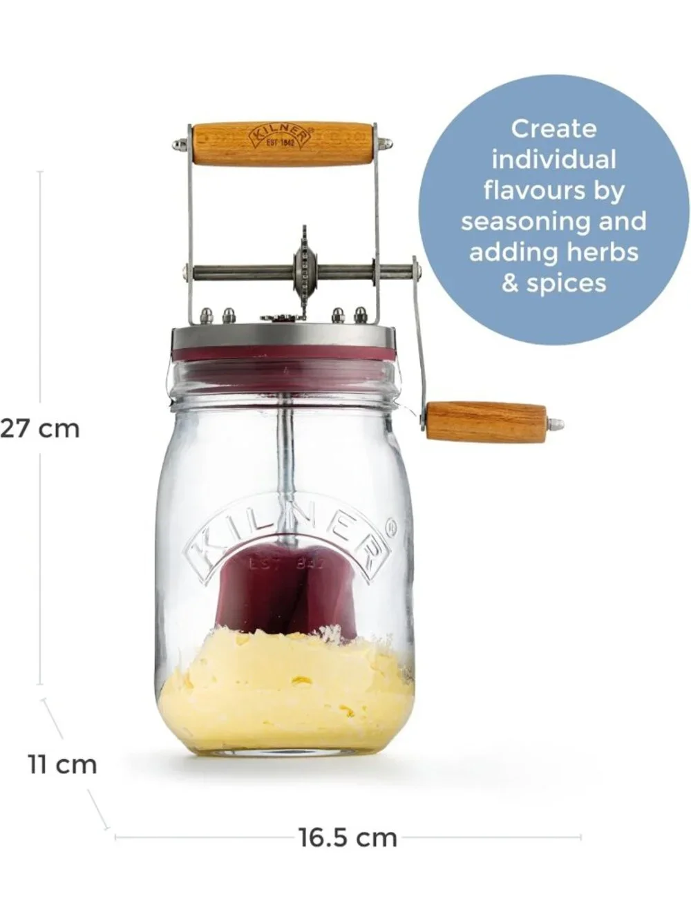 Vintage Glass Butter Churner - Make Homemade Butter in 10 Minutes, 34 oz